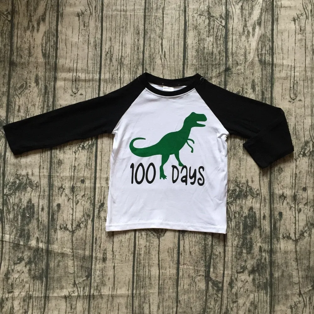 100 Days Dinosaur Boys Raglan Shirt