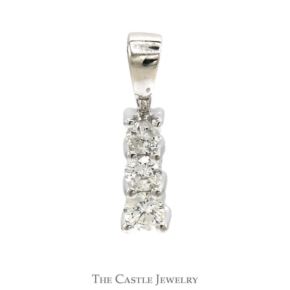 .20cttw Three Stone Diamond Pendant in 14k White Gold