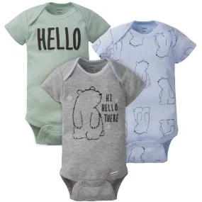 3-Pack Baby Boys' Bear Short Sleeve Onesies® Bodysuits