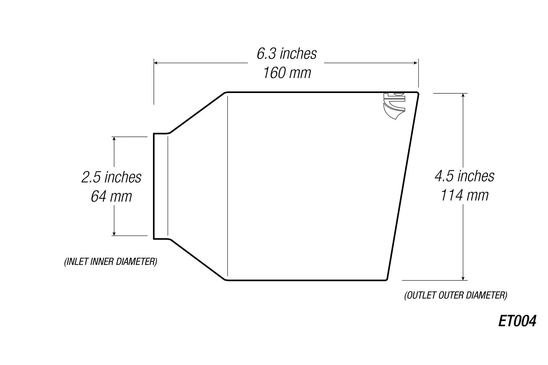 4.5" Universal Exhaust Tip ET004 (Burnt/Polish)