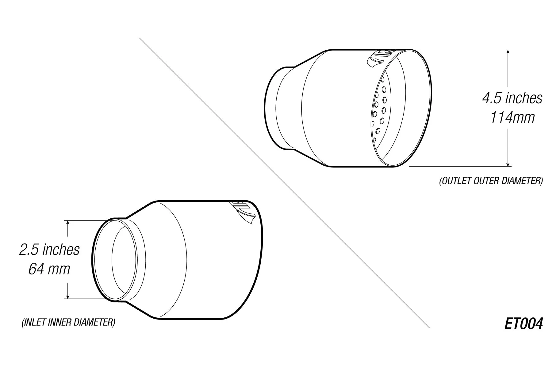 4.5" Universal Exhaust Tip ET004 (Burnt/Polish)