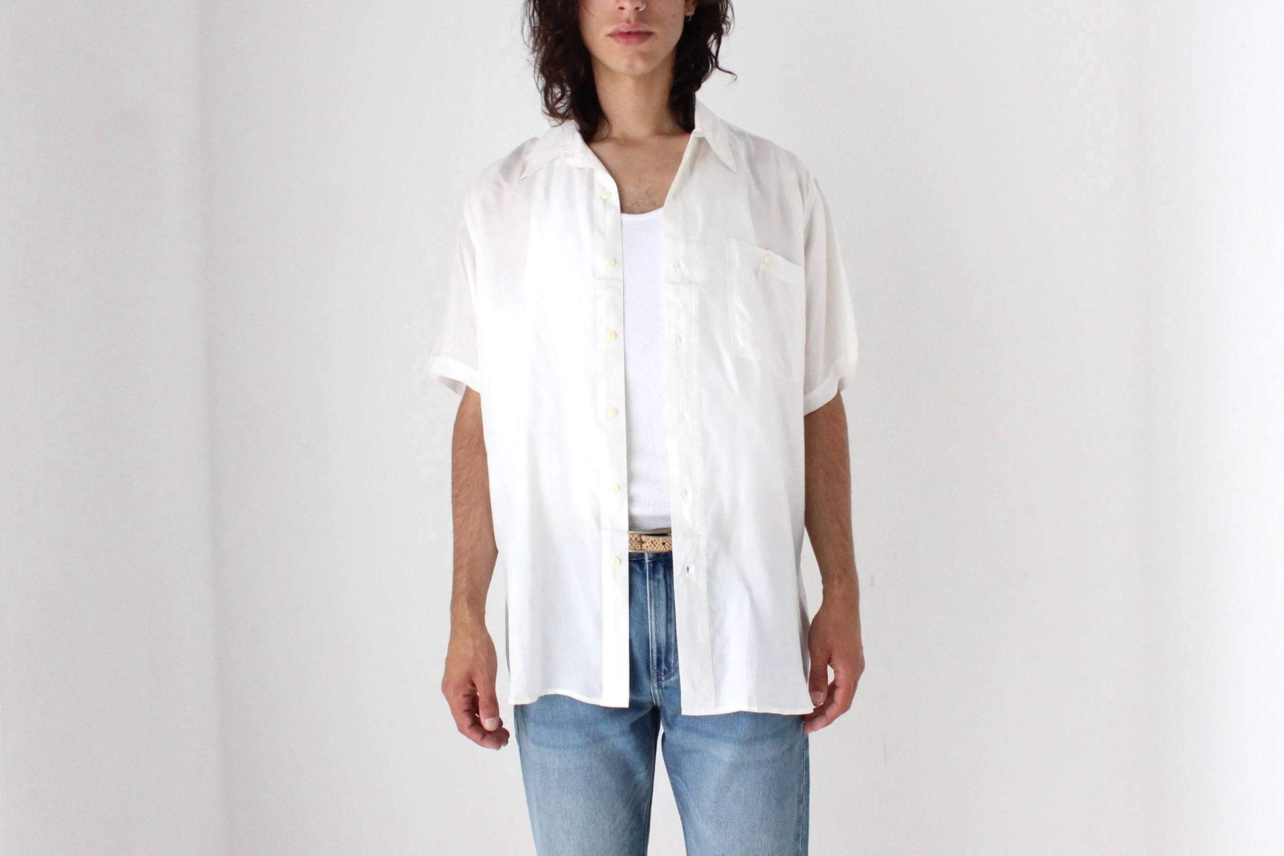 80s PURE SILK Classic Boxy in White