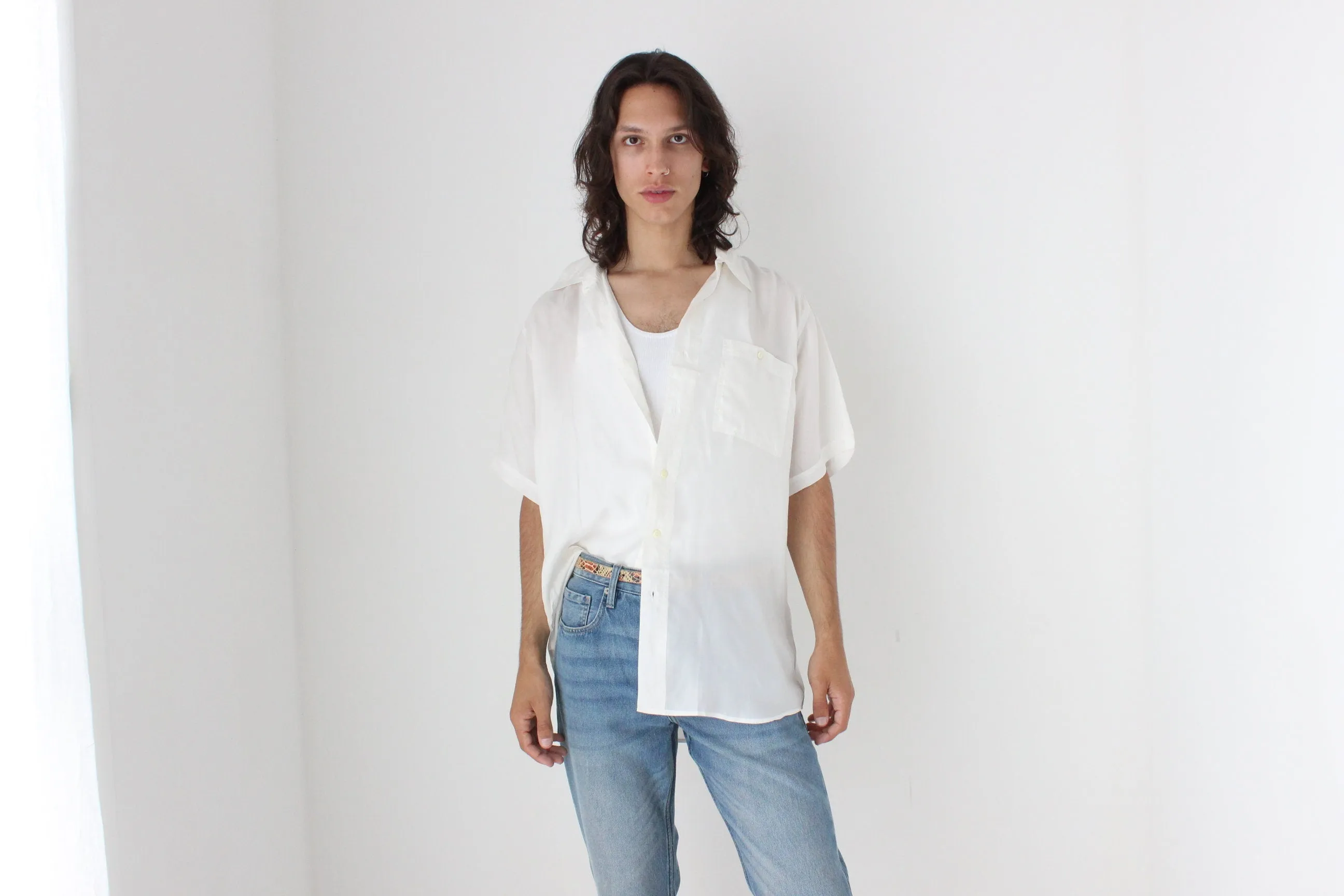 80s PURE SILK Classic Boxy in White