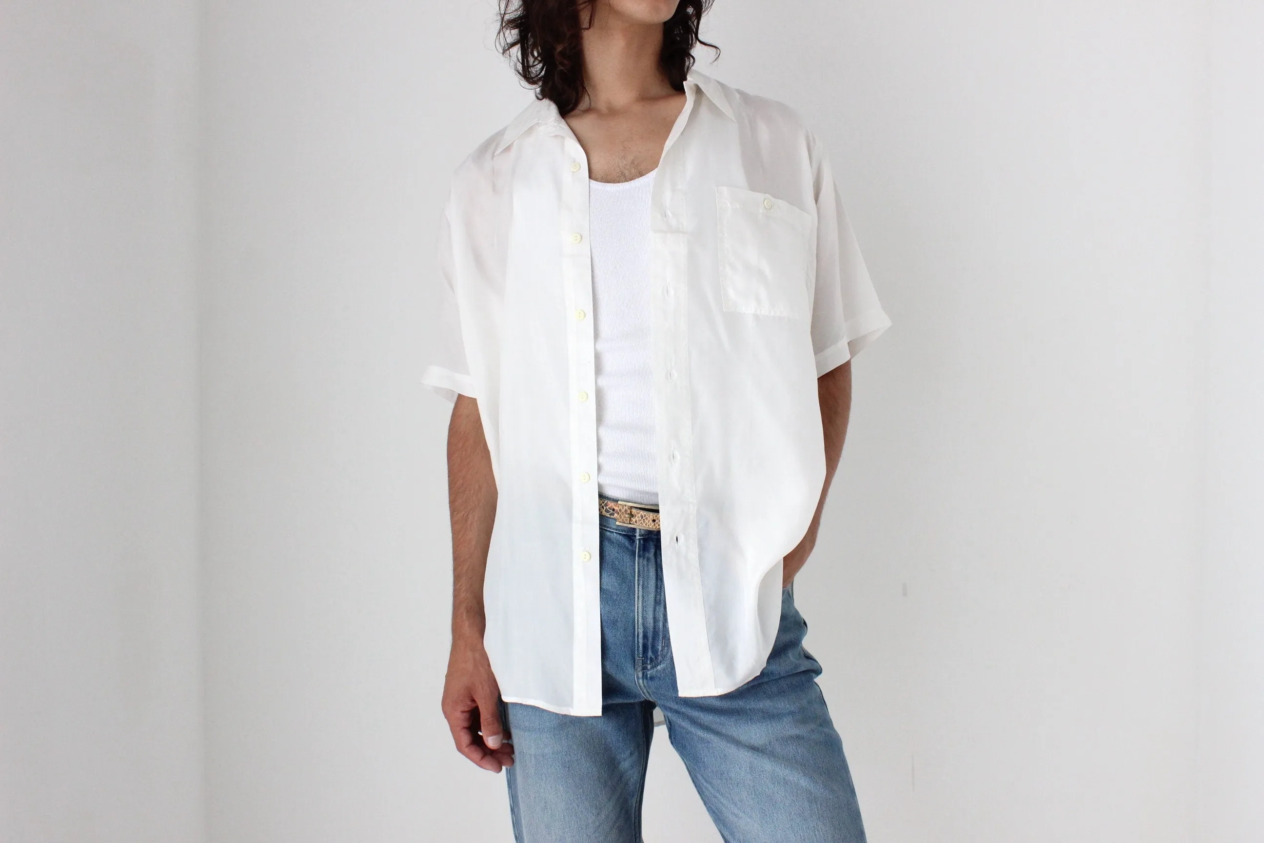 80s PURE SILK Classic Boxy in White