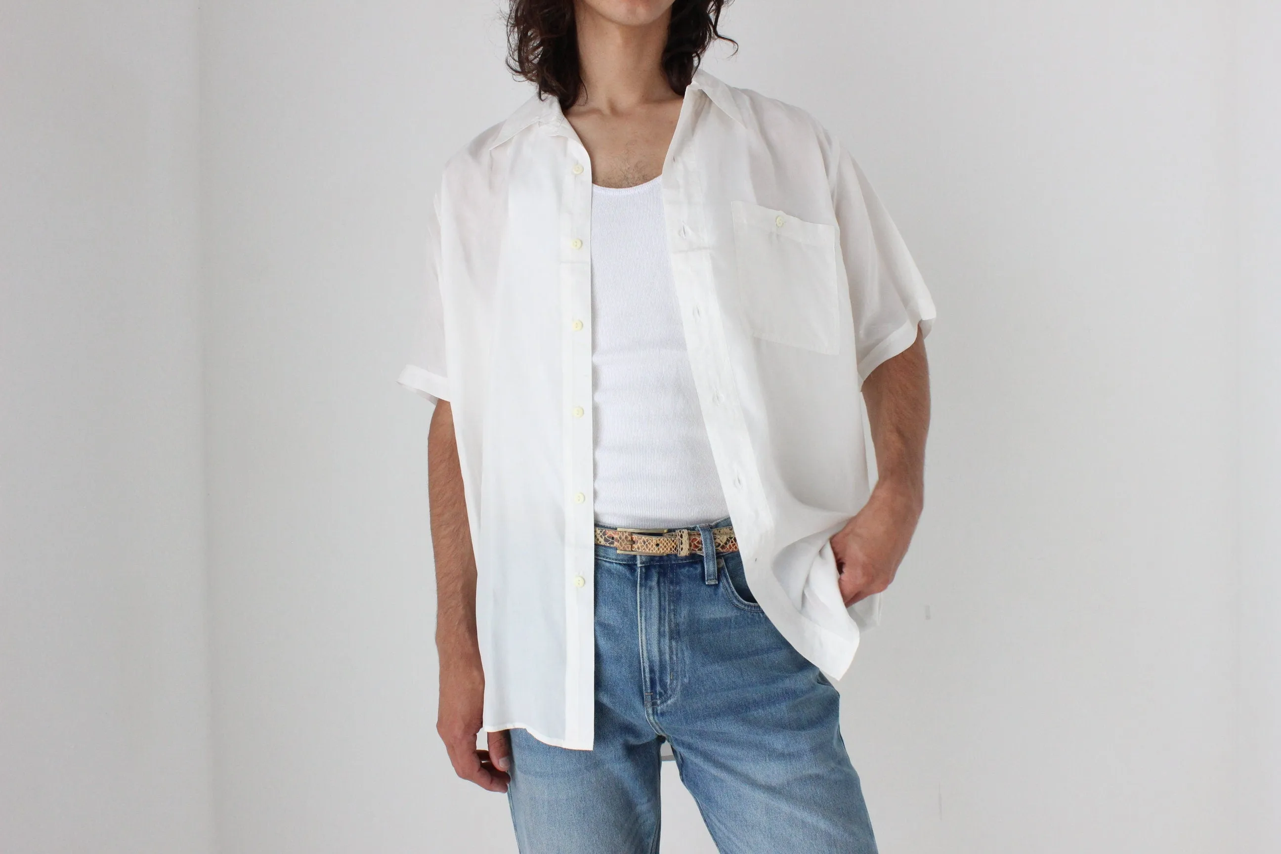 80s PURE SILK Classic Boxy in White