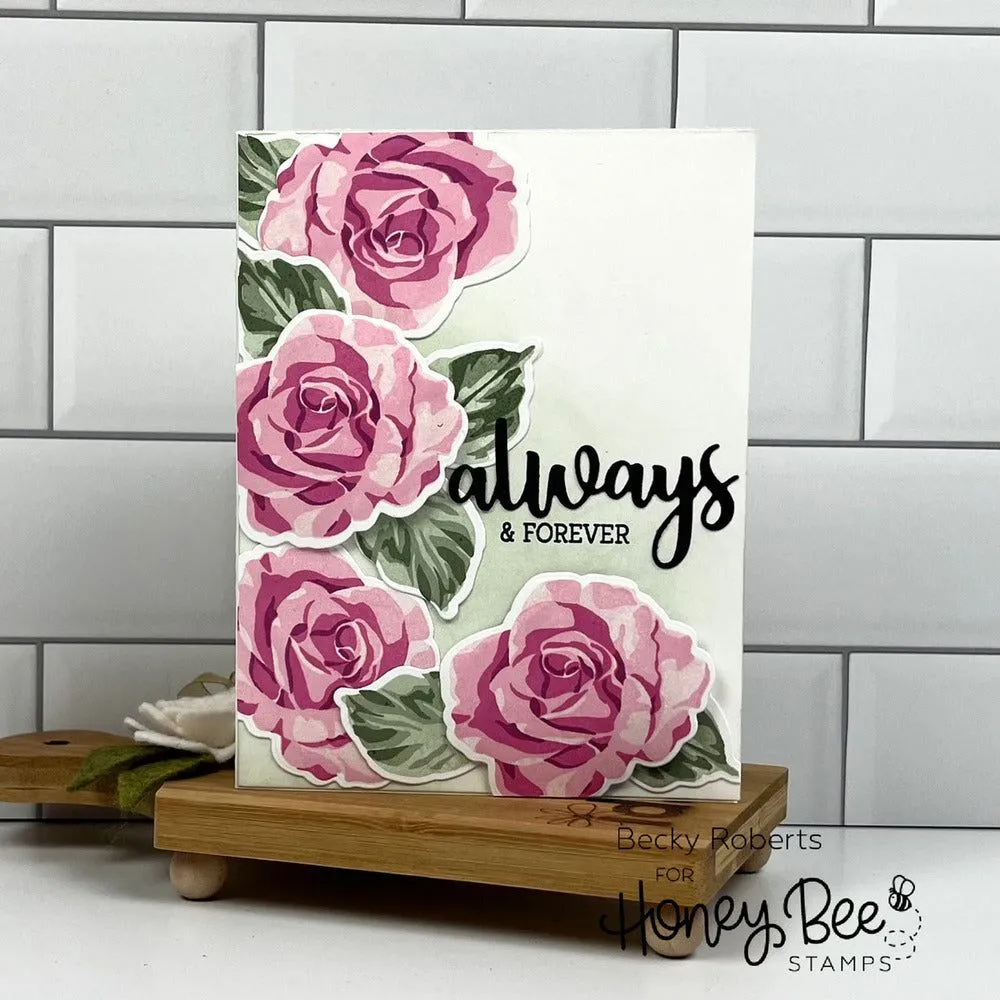 Antique Layering Roses - 6x8 Stamp Set - Retiring