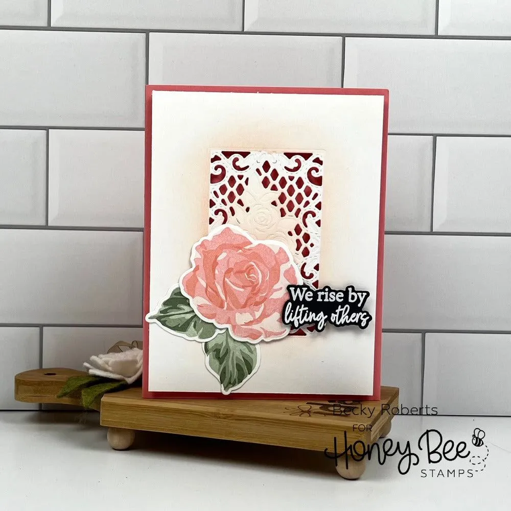 Antique Layering Roses - 6x8 Stamp Set - Retiring