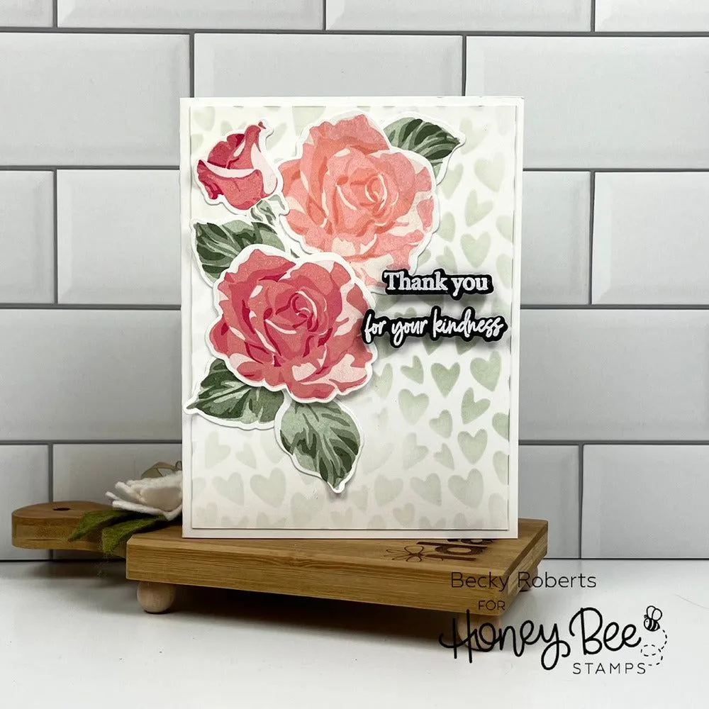 Antique Layering Roses - 6x8 Stamp Set - Retiring