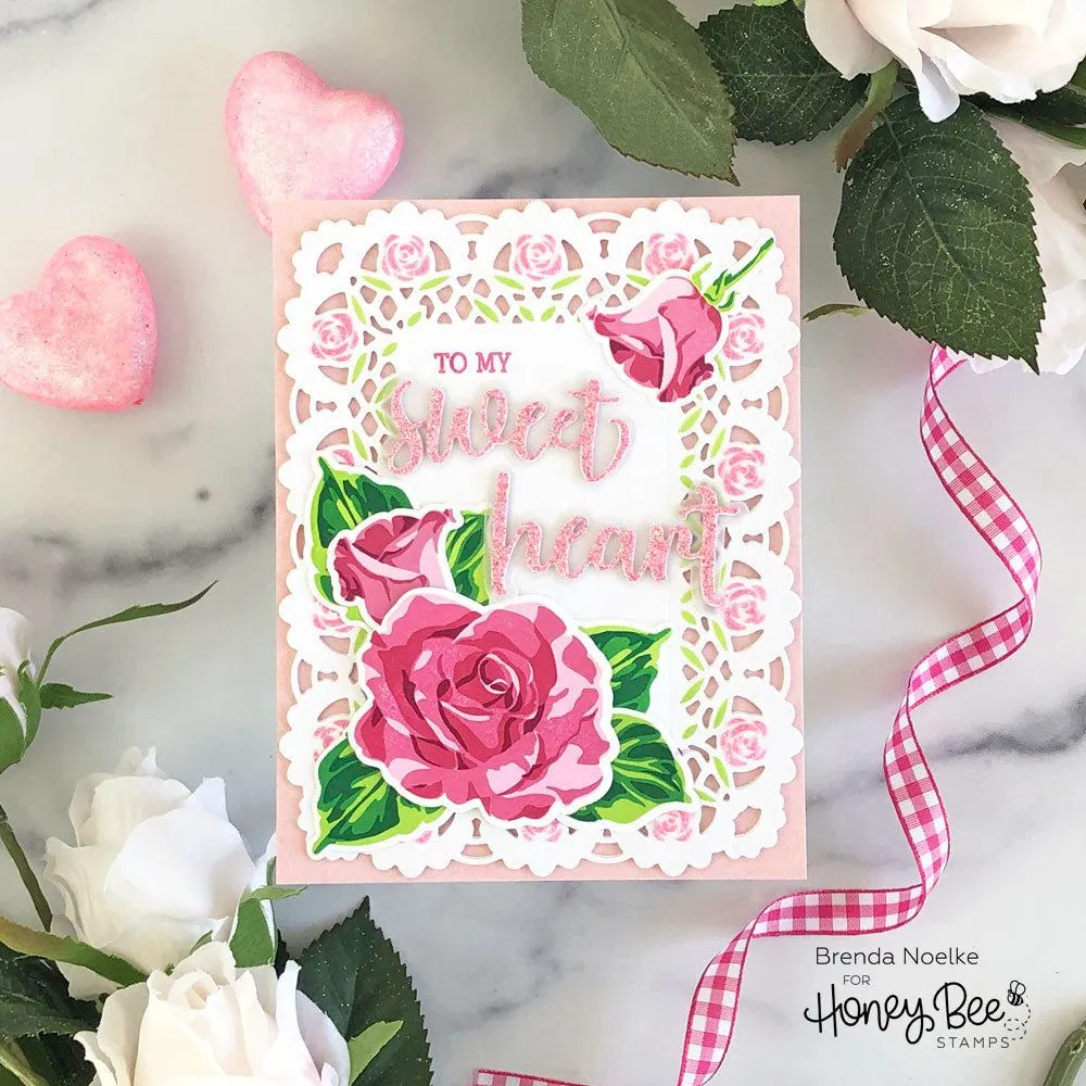 Antique Layering Roses - 6x8 Stamp Set - Retiring