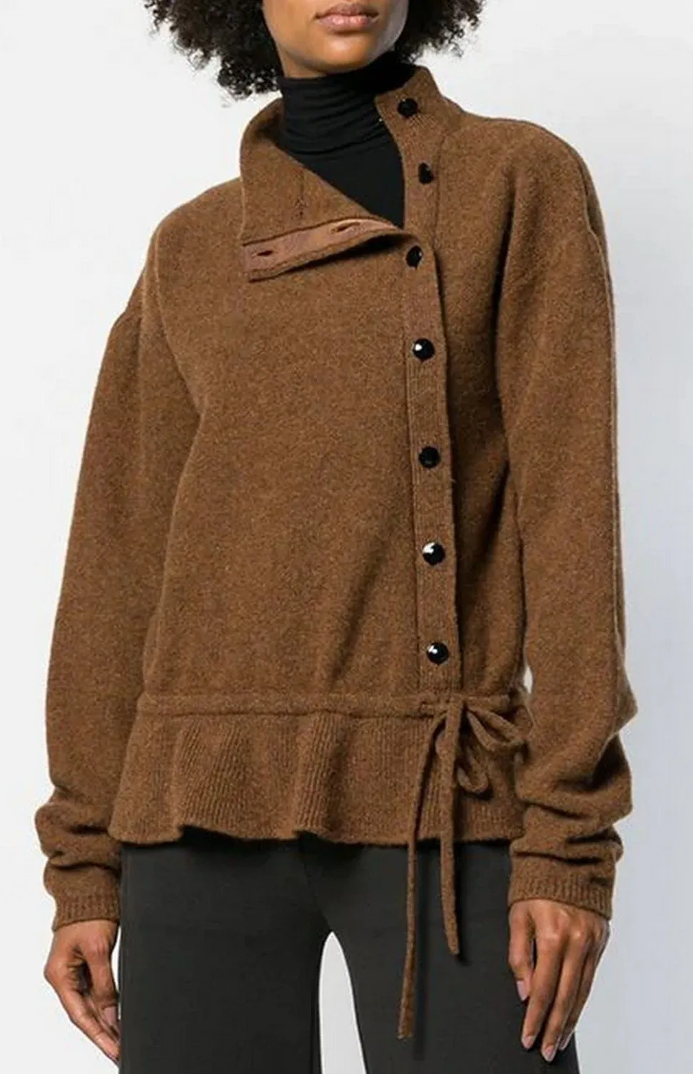 Asymmetrical Cardigan, Brown