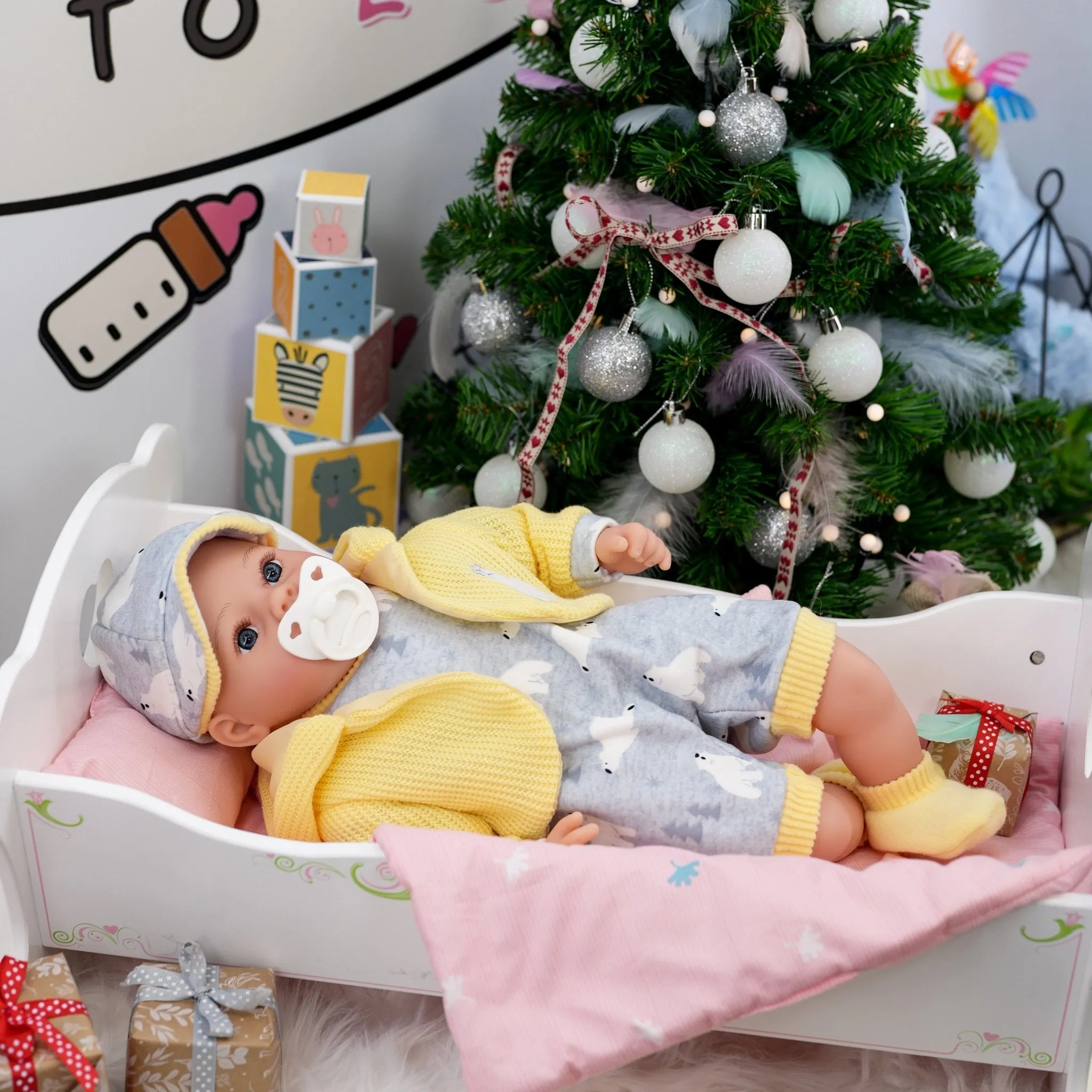 Baby Doll With Dummy & Sounds Yellow