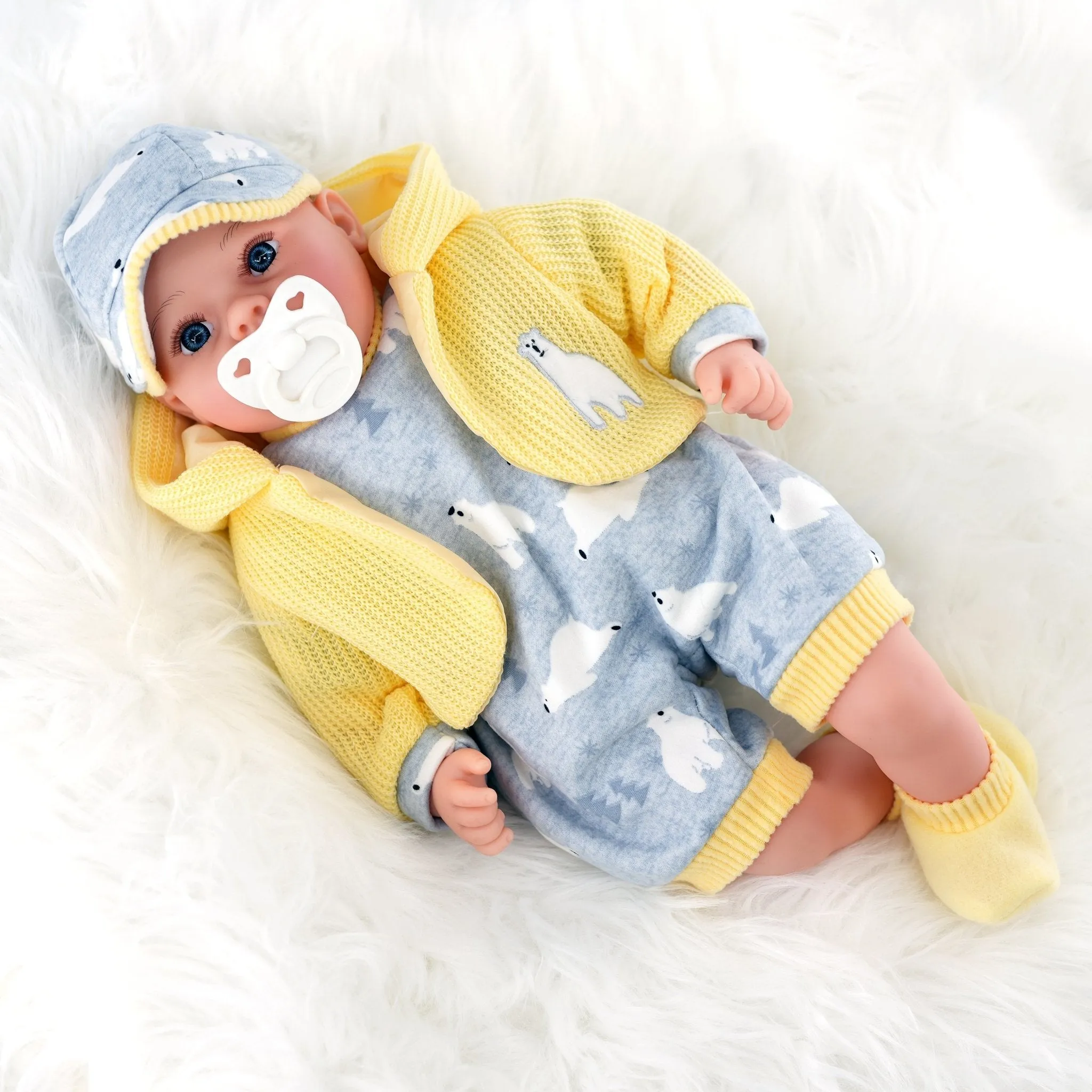 Baby Doll With Dummy & Sounds Yellow