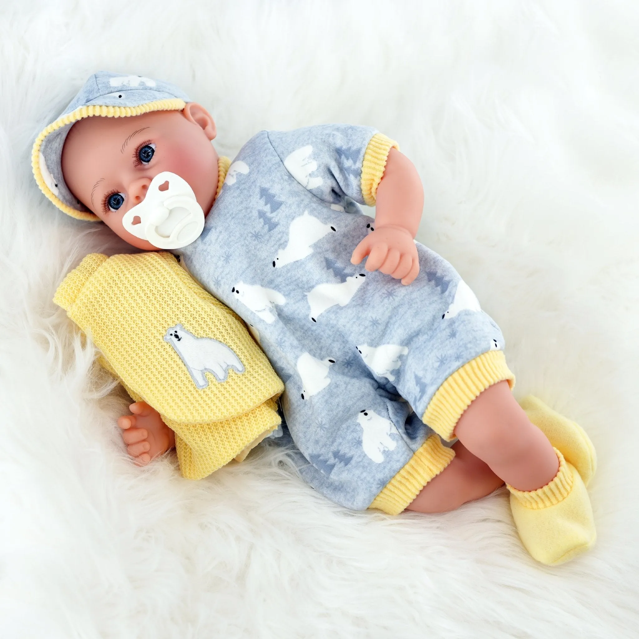 Baby Doll With Dummy & Sounds Yellow