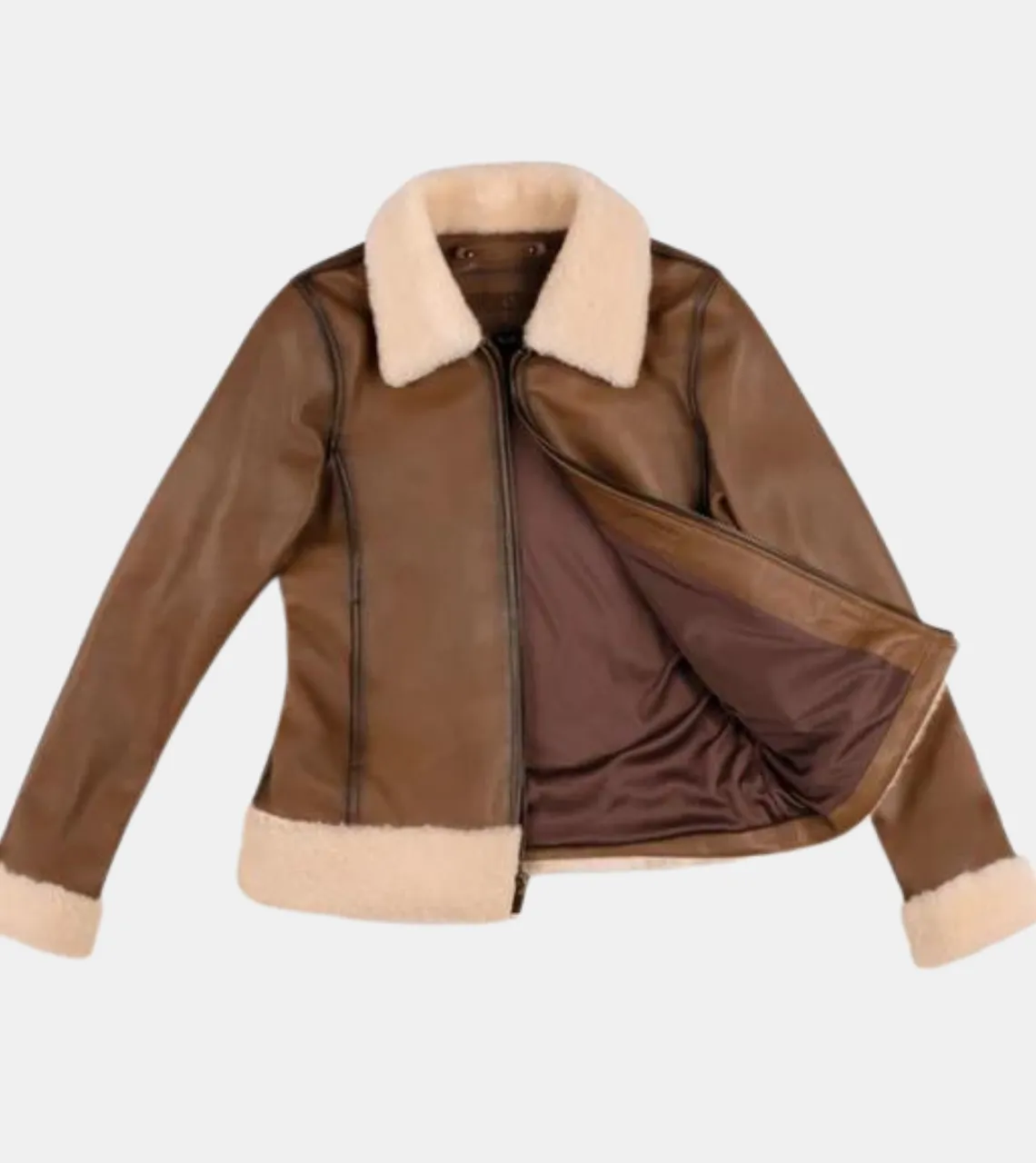 Beckett Women's Brown Shearling Leather Jacket