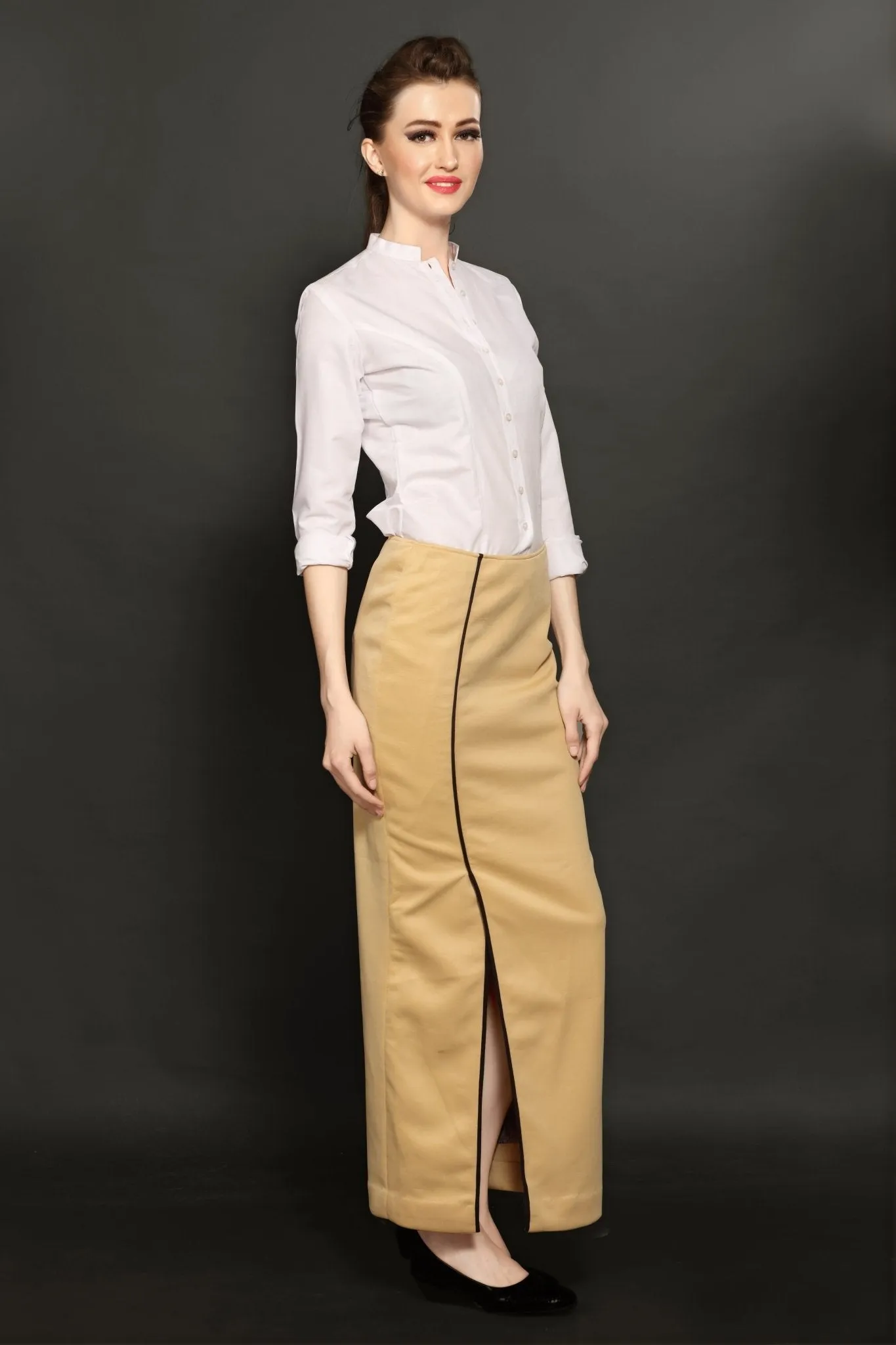 Beige Long Skirt