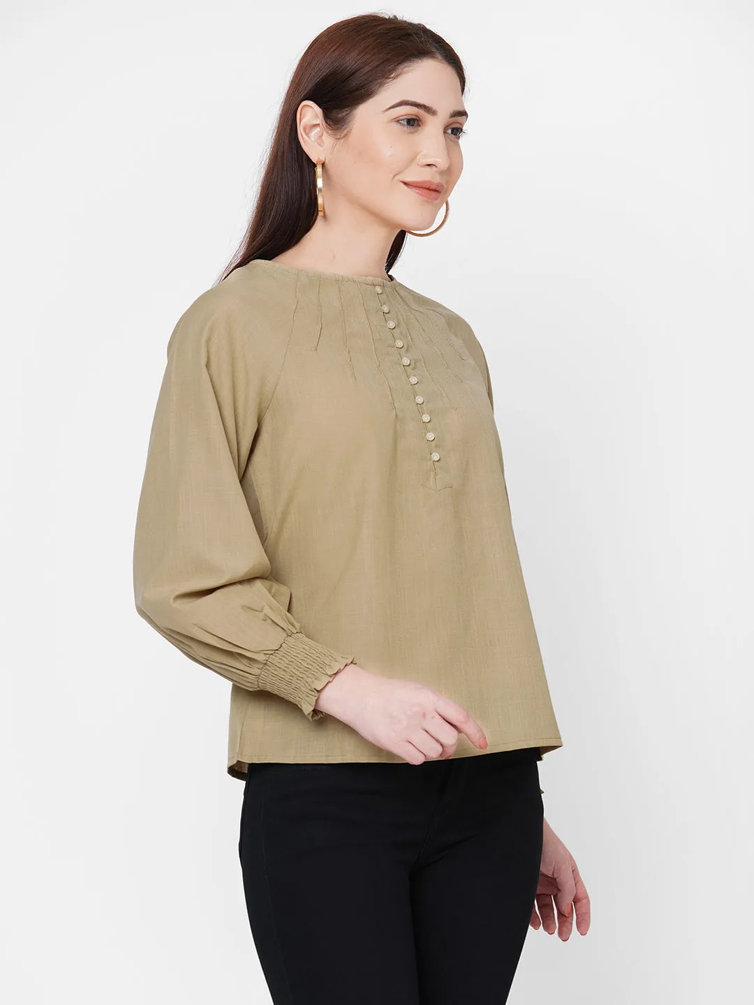 Beige Solid Top