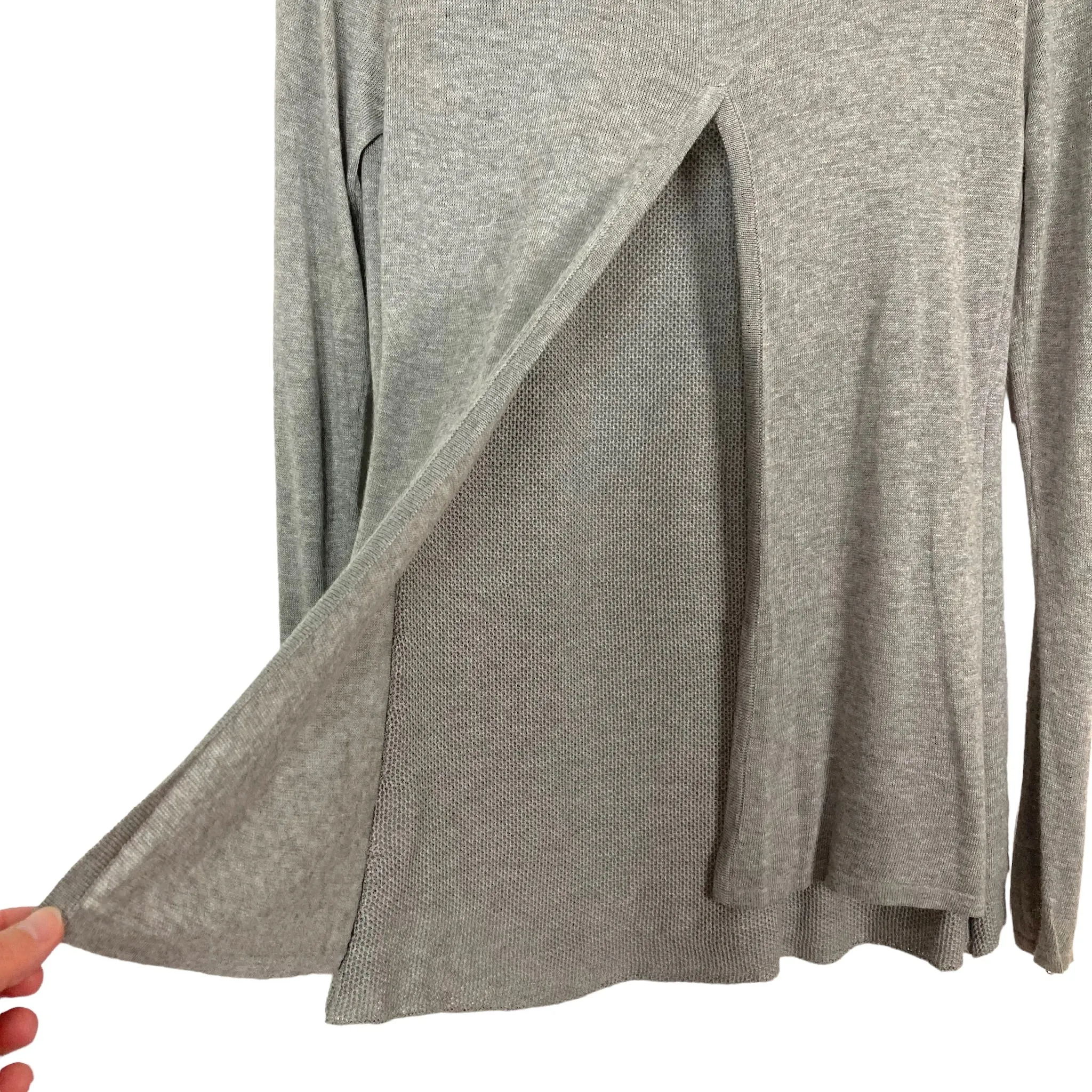 Belldini Grey Slit Back Cardigan- Size S