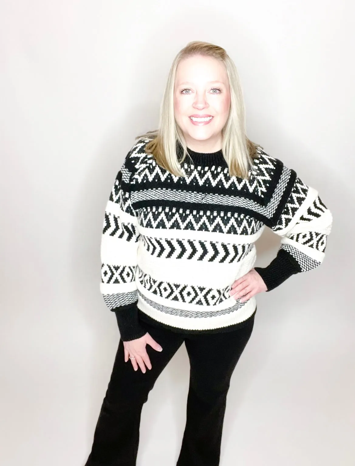 Black & White Aztec Sweater