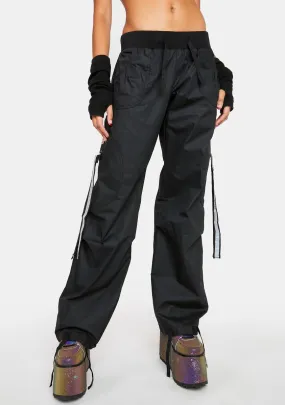 Black Circle Side Pocket Pants