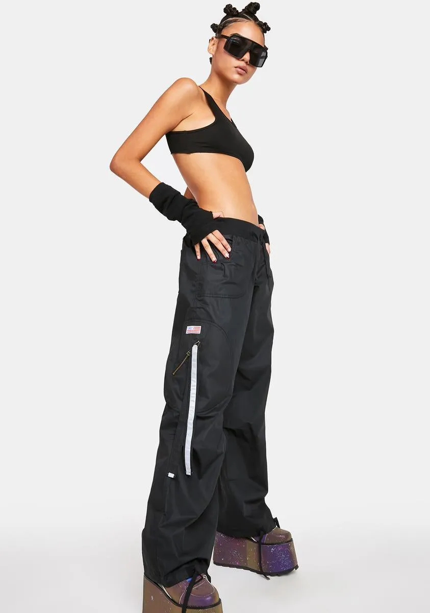 Black Circle Side Pocket Pants