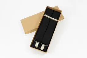 Black linen braces for men and boys