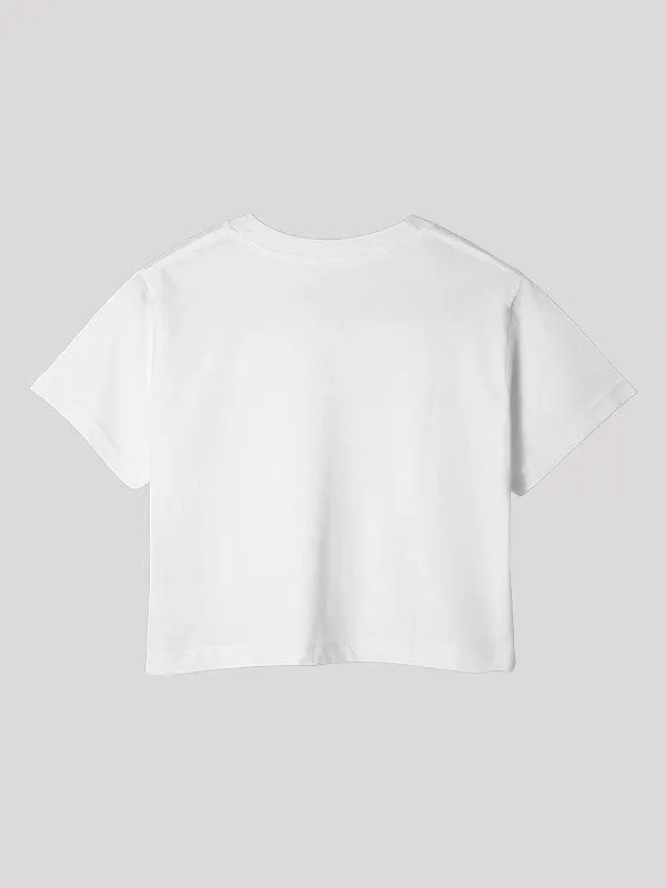 Blah Blah Blah White Crop Top For Women