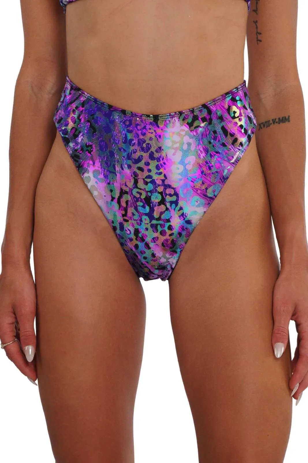 Bliss High Cut Purple Rave Bottoms - Jungle Cat