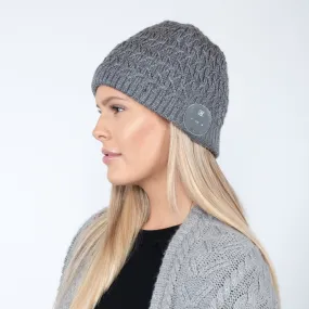 Blu Toque Cable Knit Bluetooth Beanie - Grey