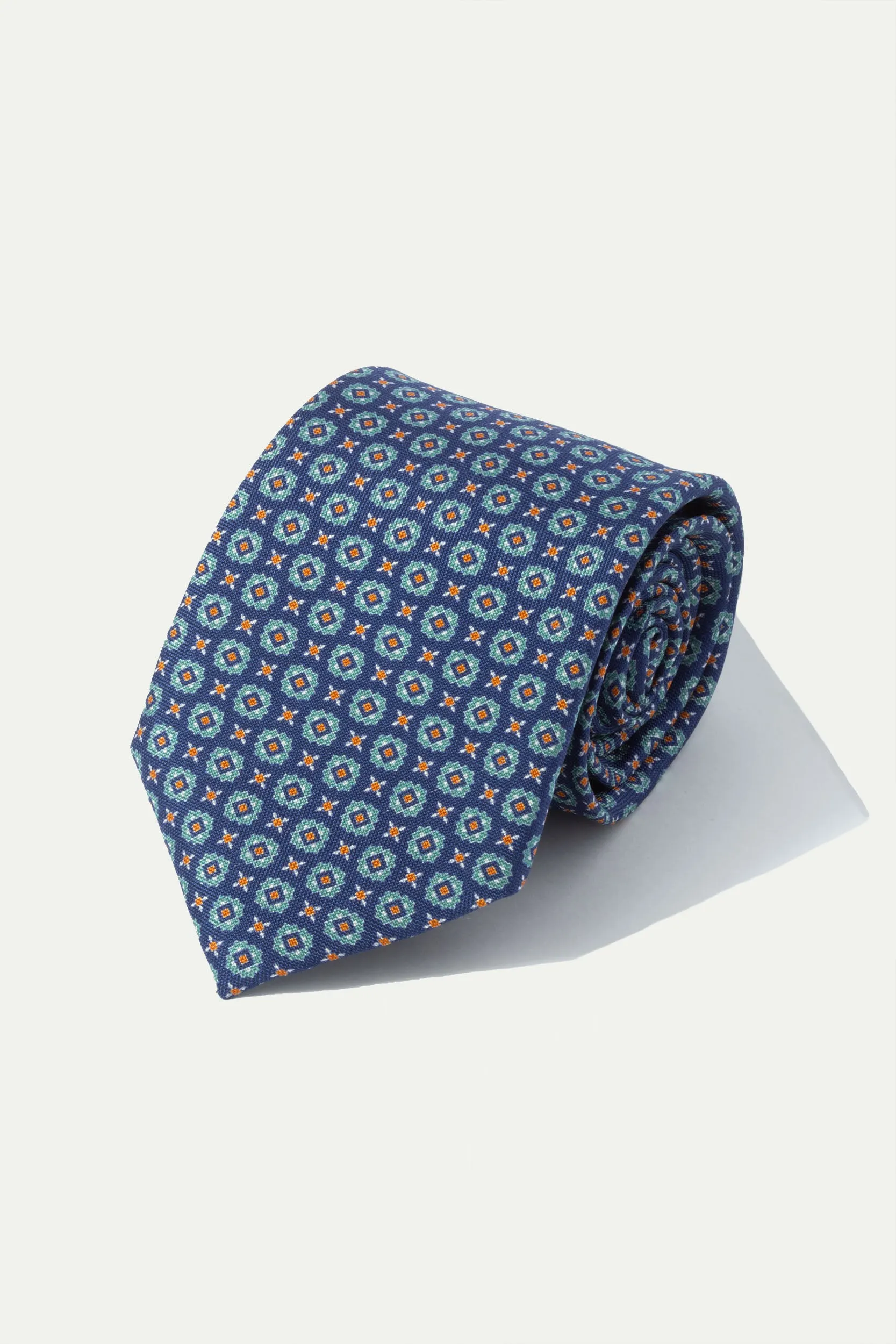 Blue and green light silk tie - Made In Italy