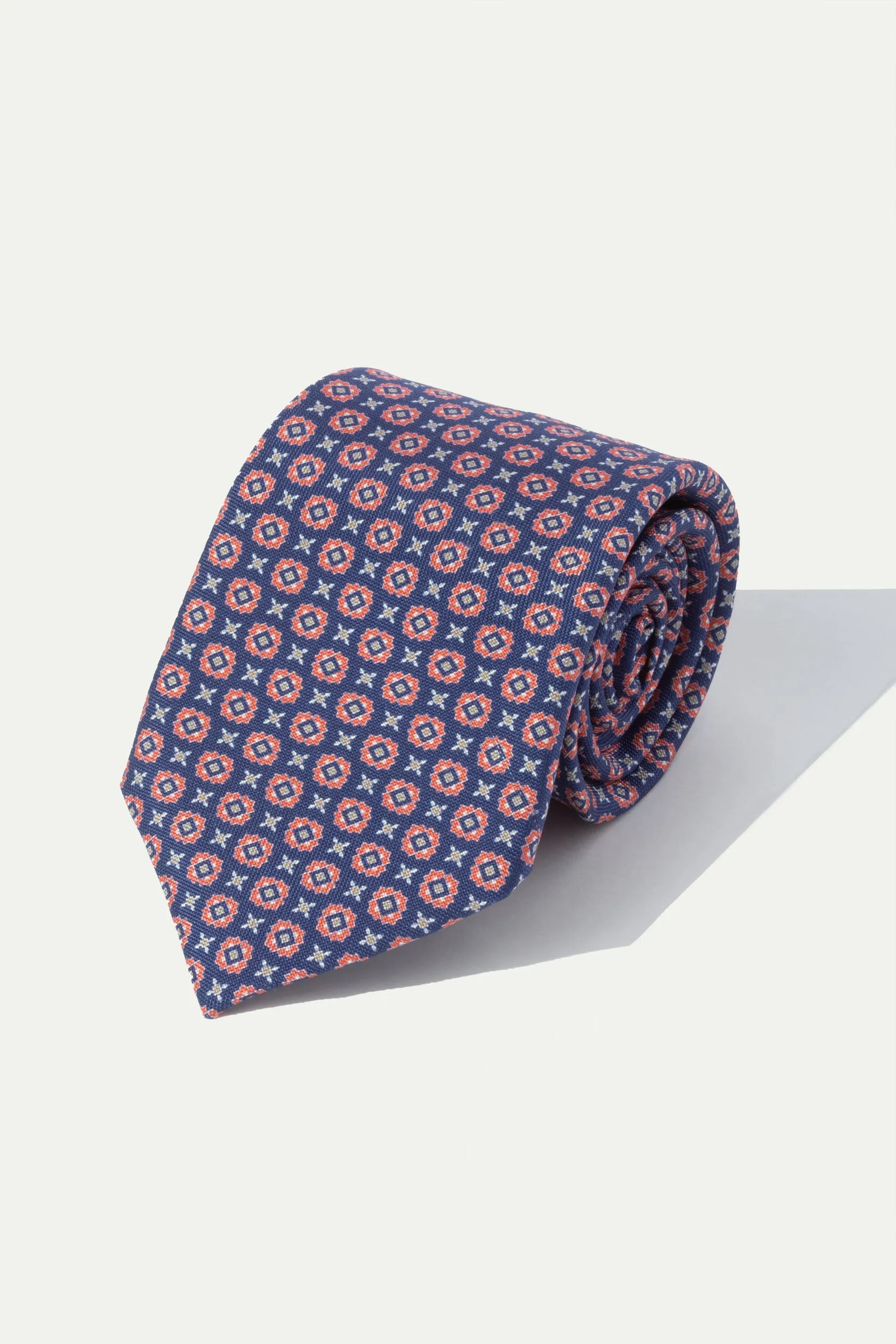 Blue and red light silk tie - Made In Italy