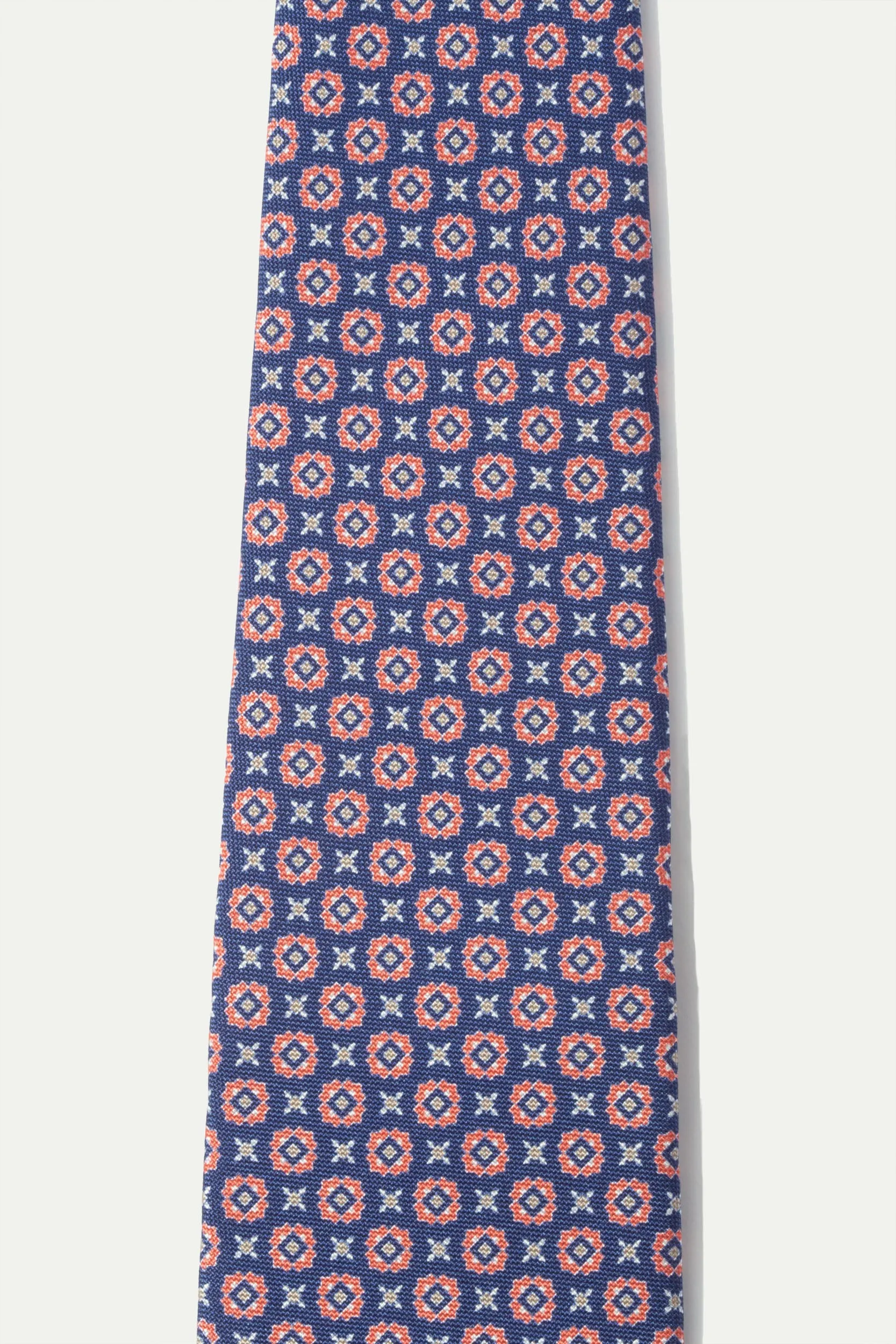 Blue and red light silk tie - Made In Italy