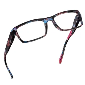 Blue Light Blocking Reading Glasses (Floral, 025 Magnification) - Computer