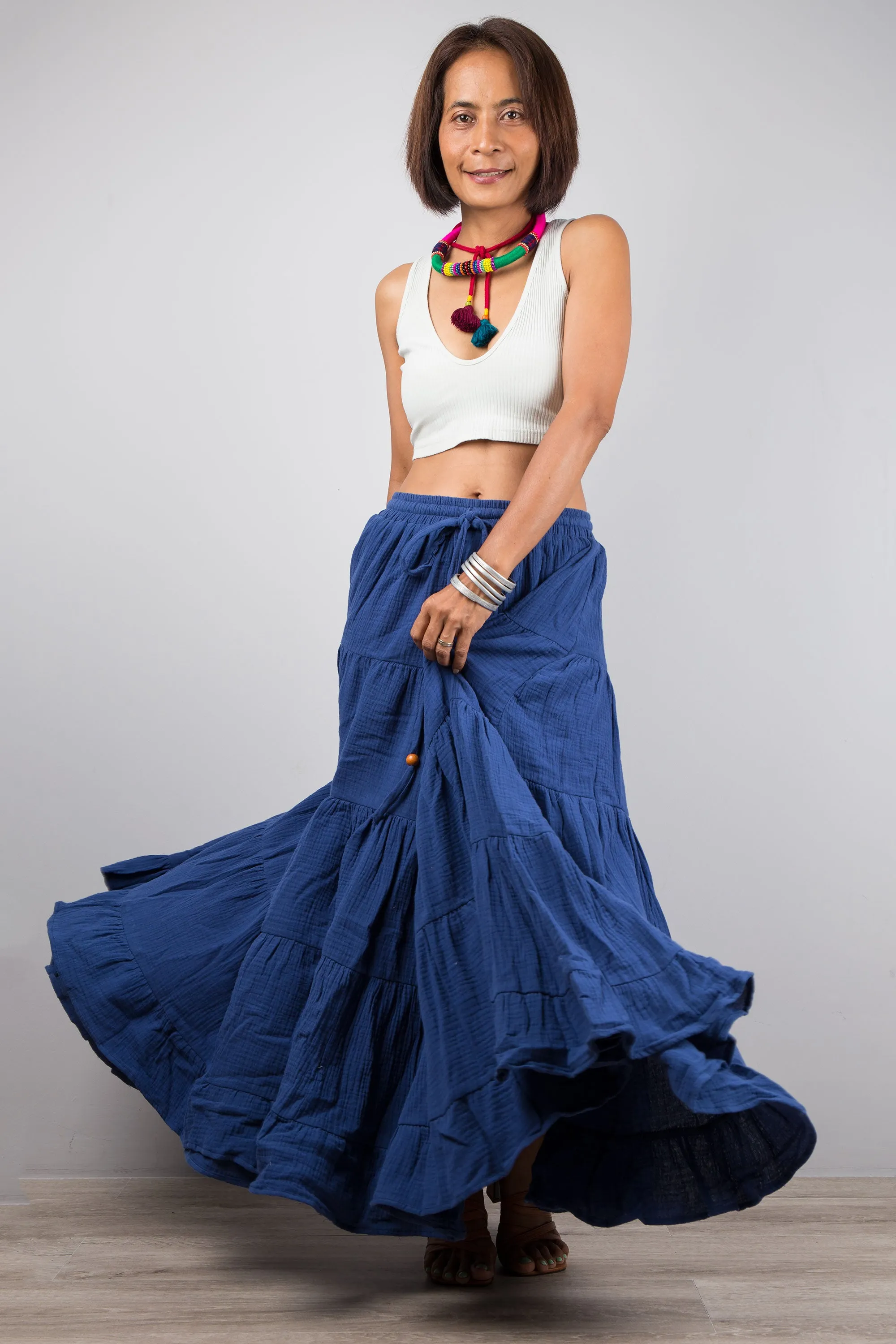 Blue maxi skirt