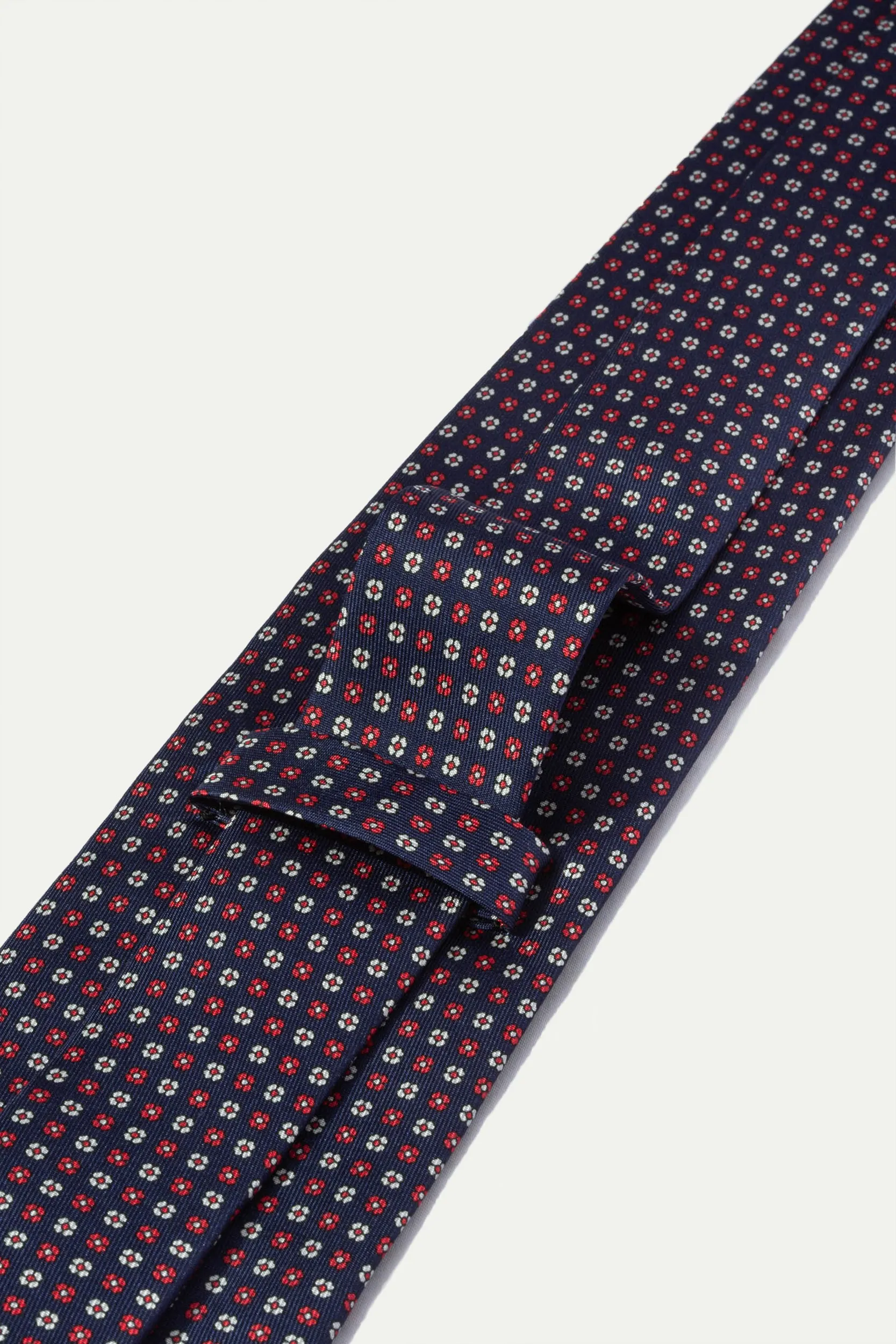 Blue micro fancy silk tie - Made In Italy