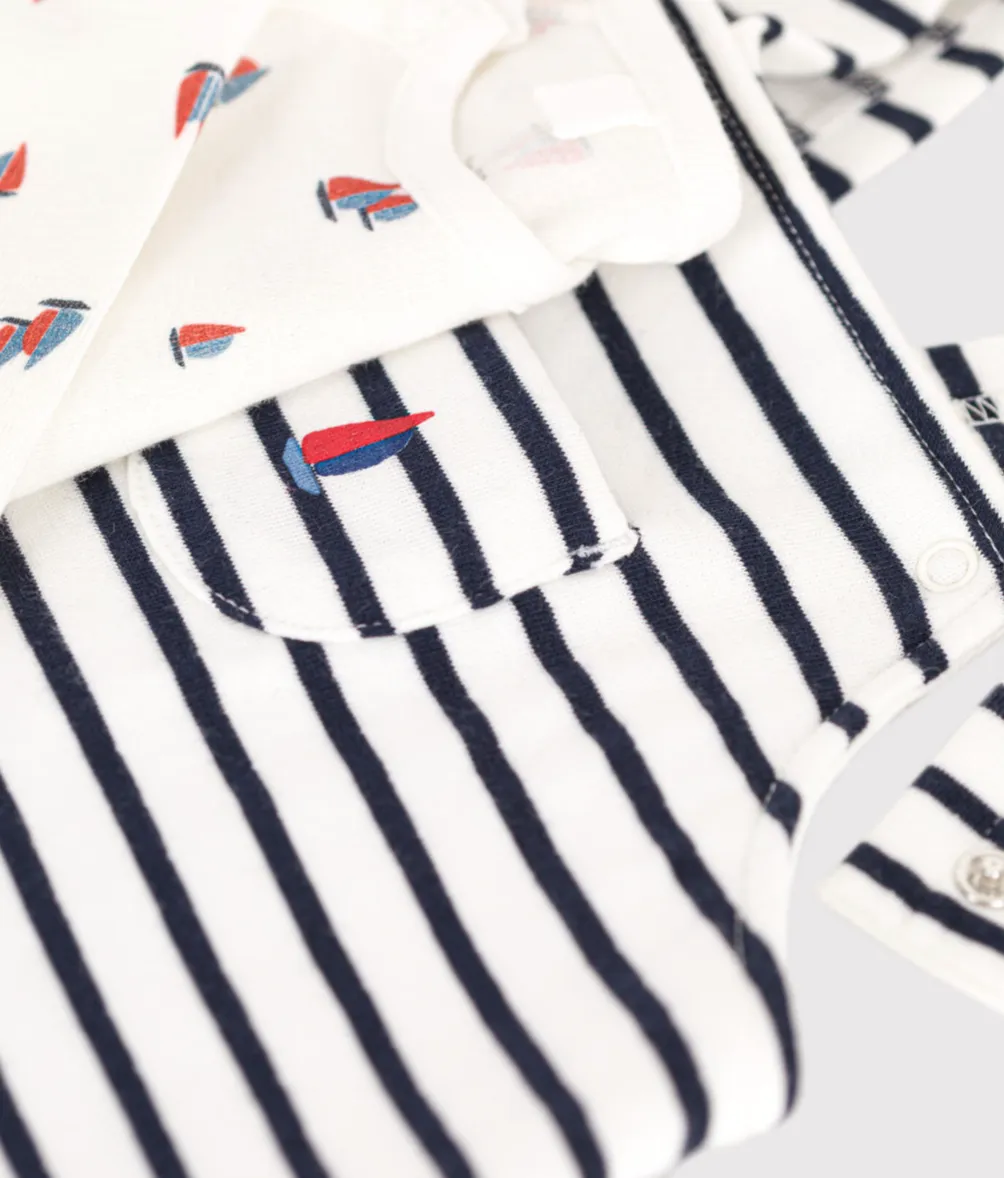 Boat Bodysuit/Striped Overalls Set - Petit Bateau FW24