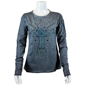 BOL Women's Rhinestone Long Sleeve Top