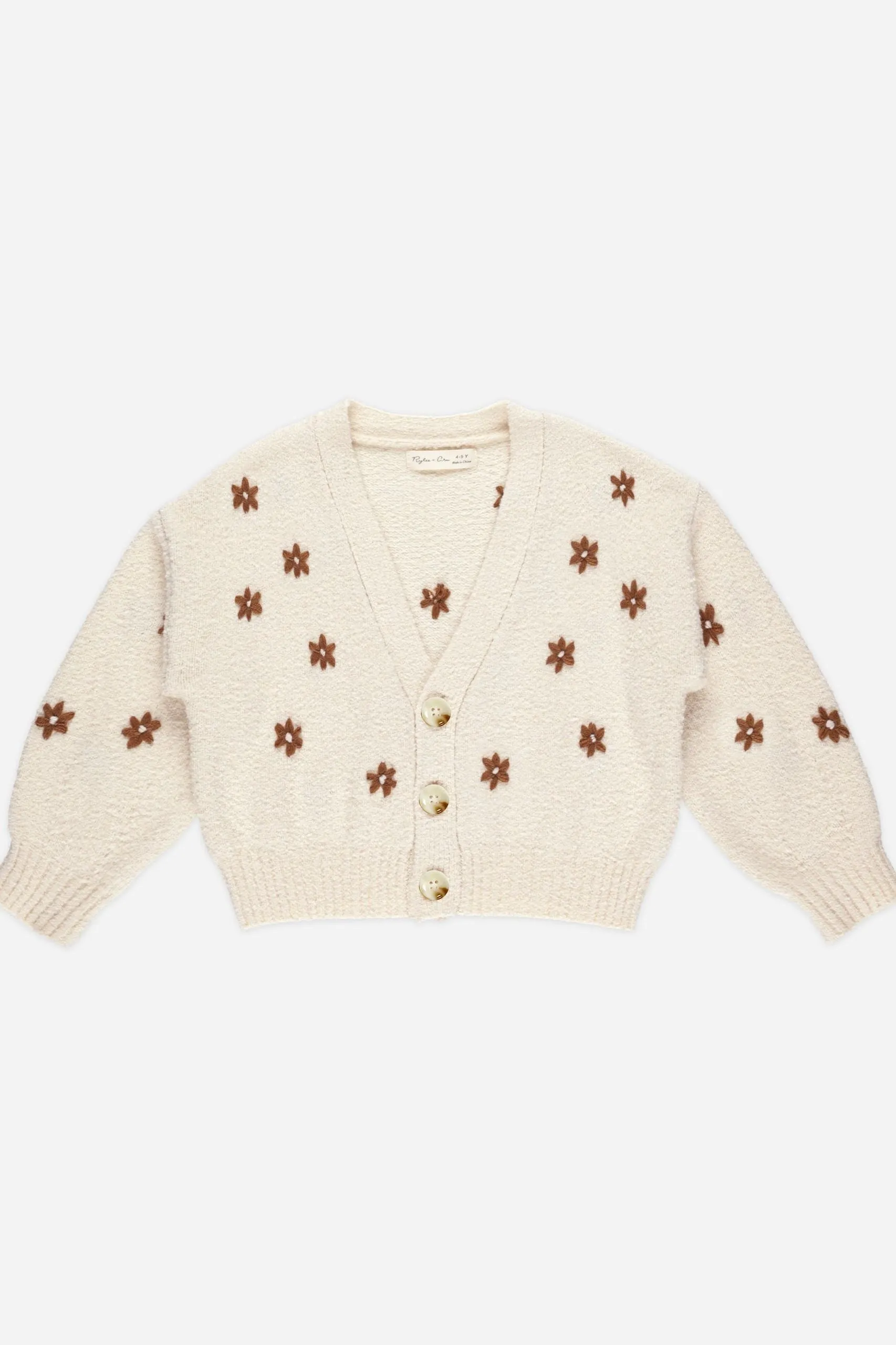 Boxy Crop Cardigan| Flowers