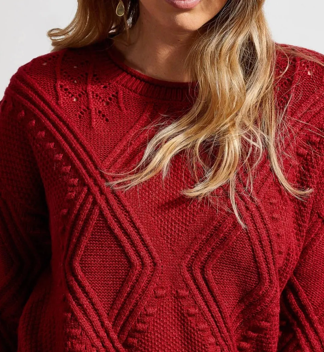 Cable Knit Crew Neck Sweater