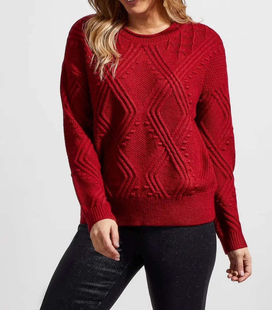 Cable Knit Crew Neck Sweater