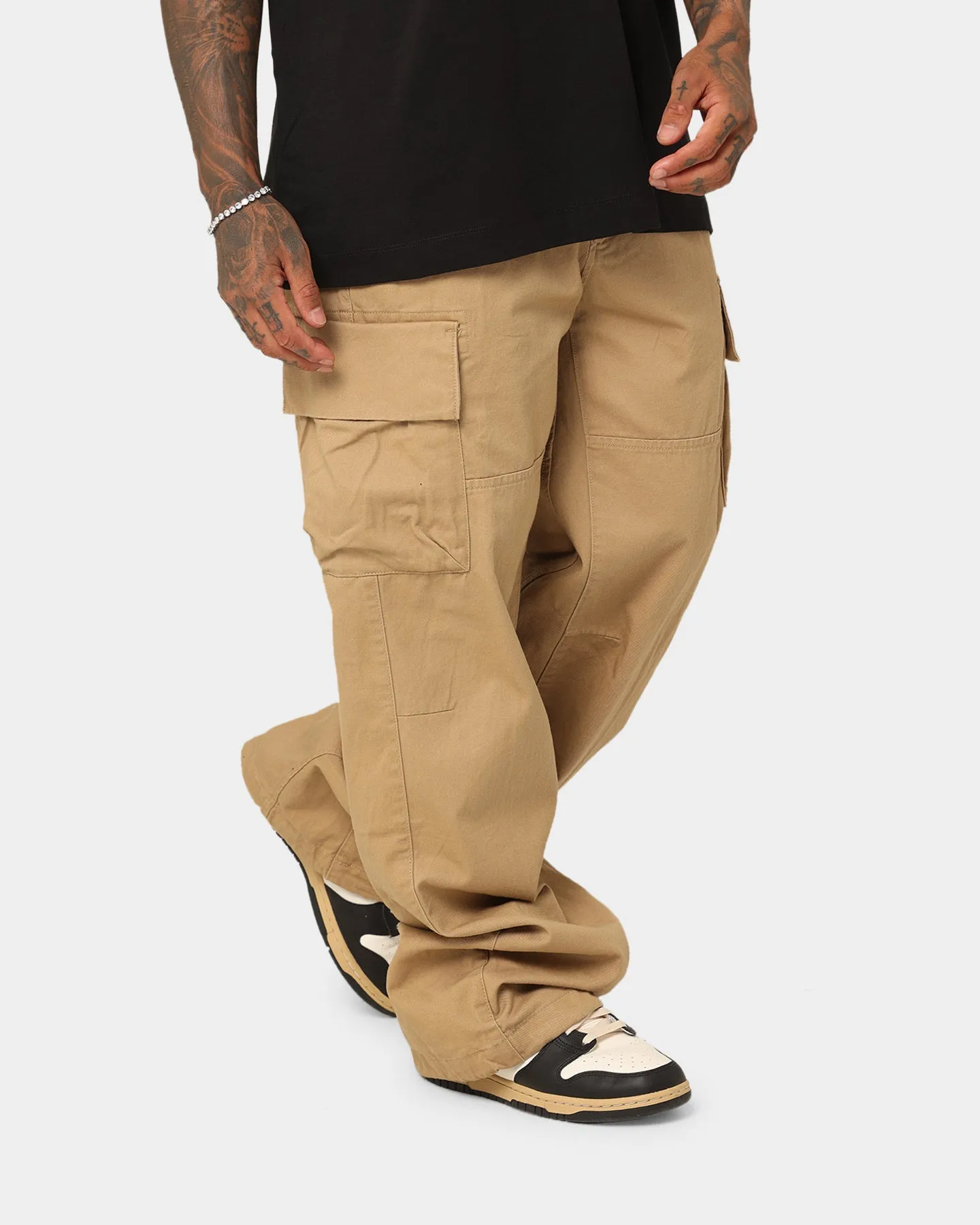 Calvin Klein Badge Woven Cargo Pants Travertine