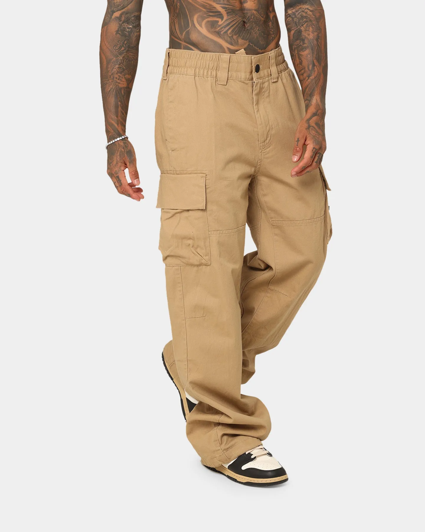 Calvin Klein Badge Woven Cargo Pants Travertine