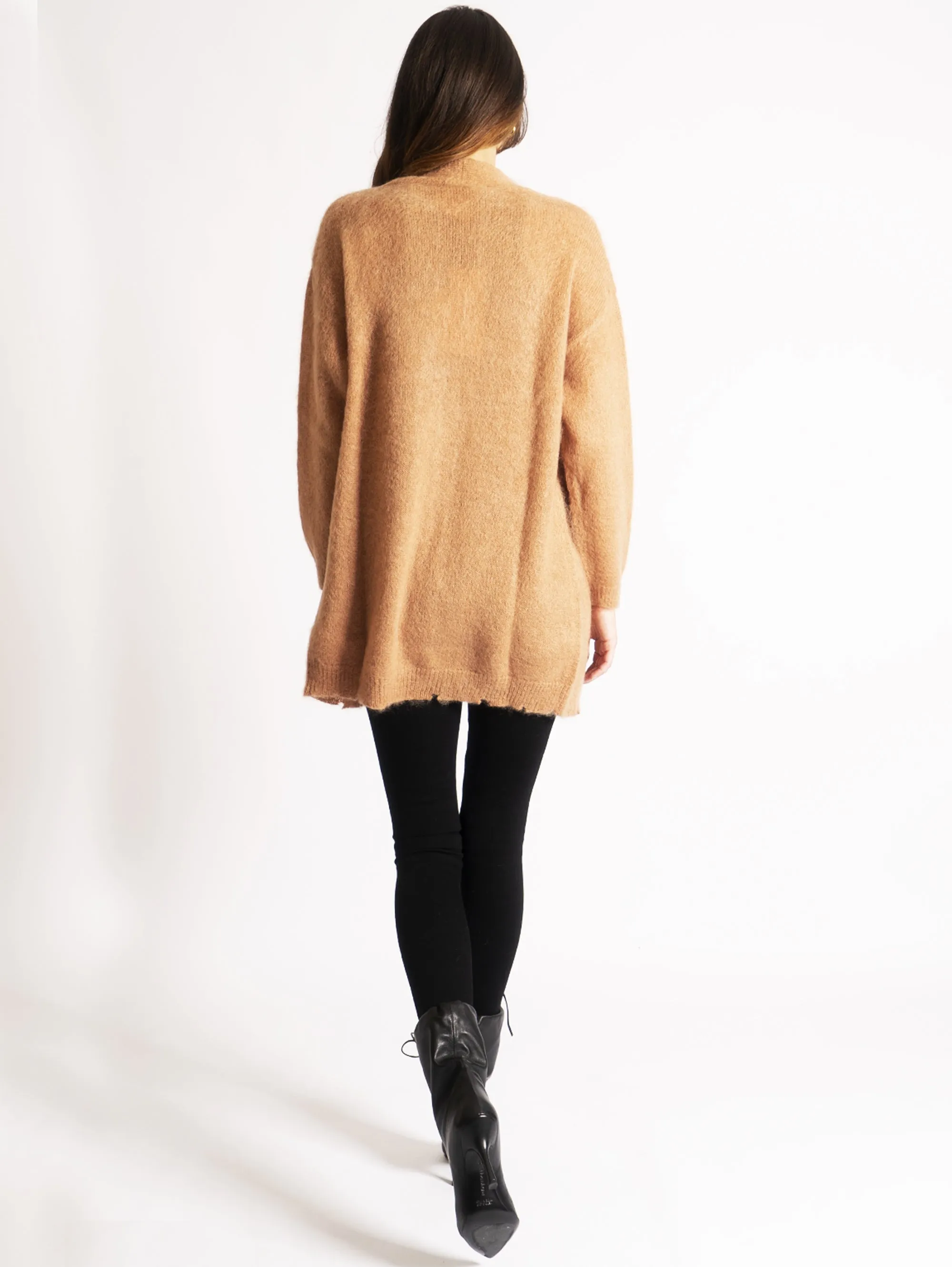 Cardigan Lungo Marrone