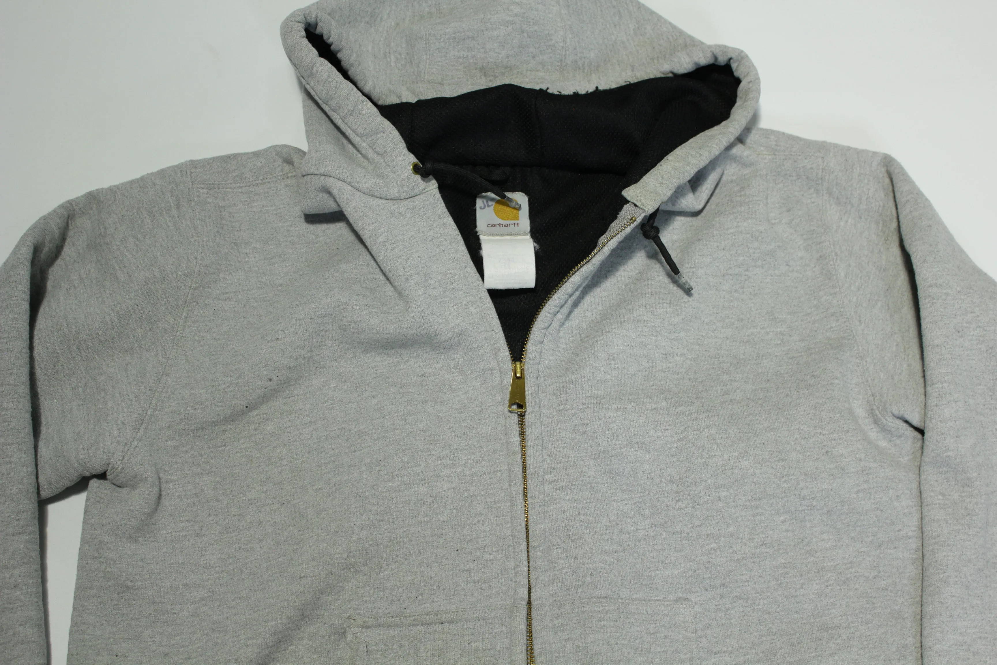 Carhartt J149 Gray Thermal Lined Vintage 00's Work Construction Hoodie Sweatshirt