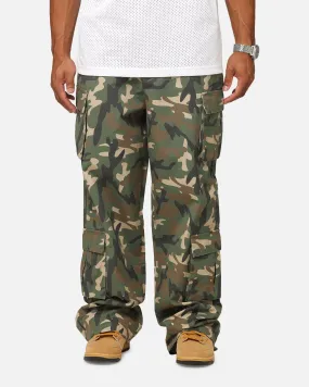 Carre Tactical Baggy Cargo Pants Woodland Camo