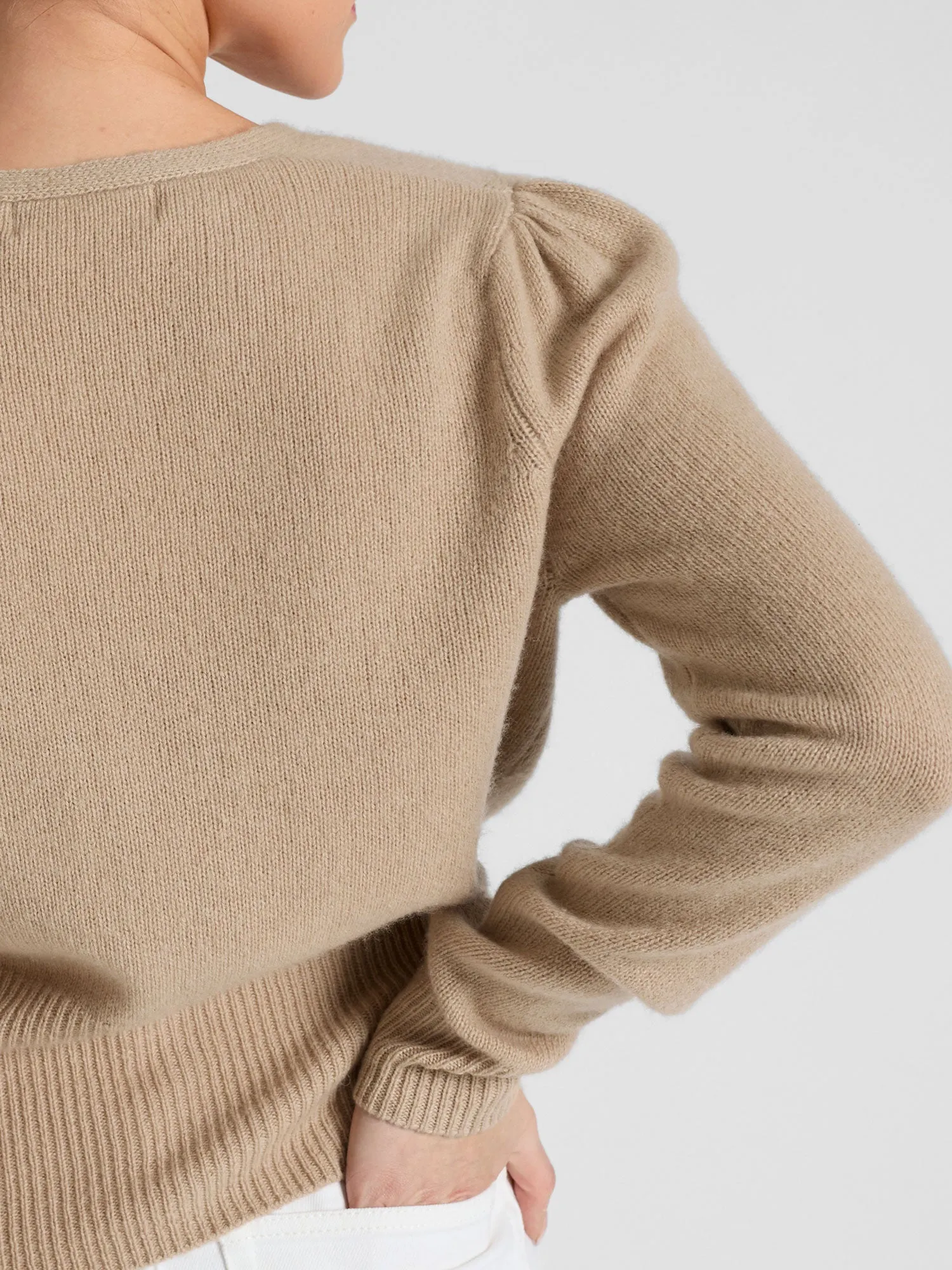 Cashmere cardigan "Grace long" - sand