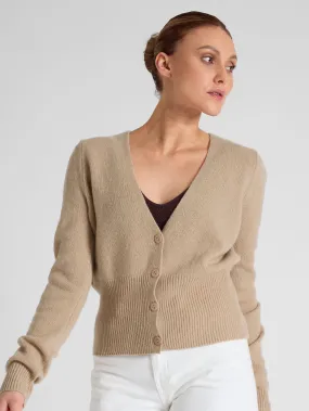 Cashmere cardigan "Grace long" - sand