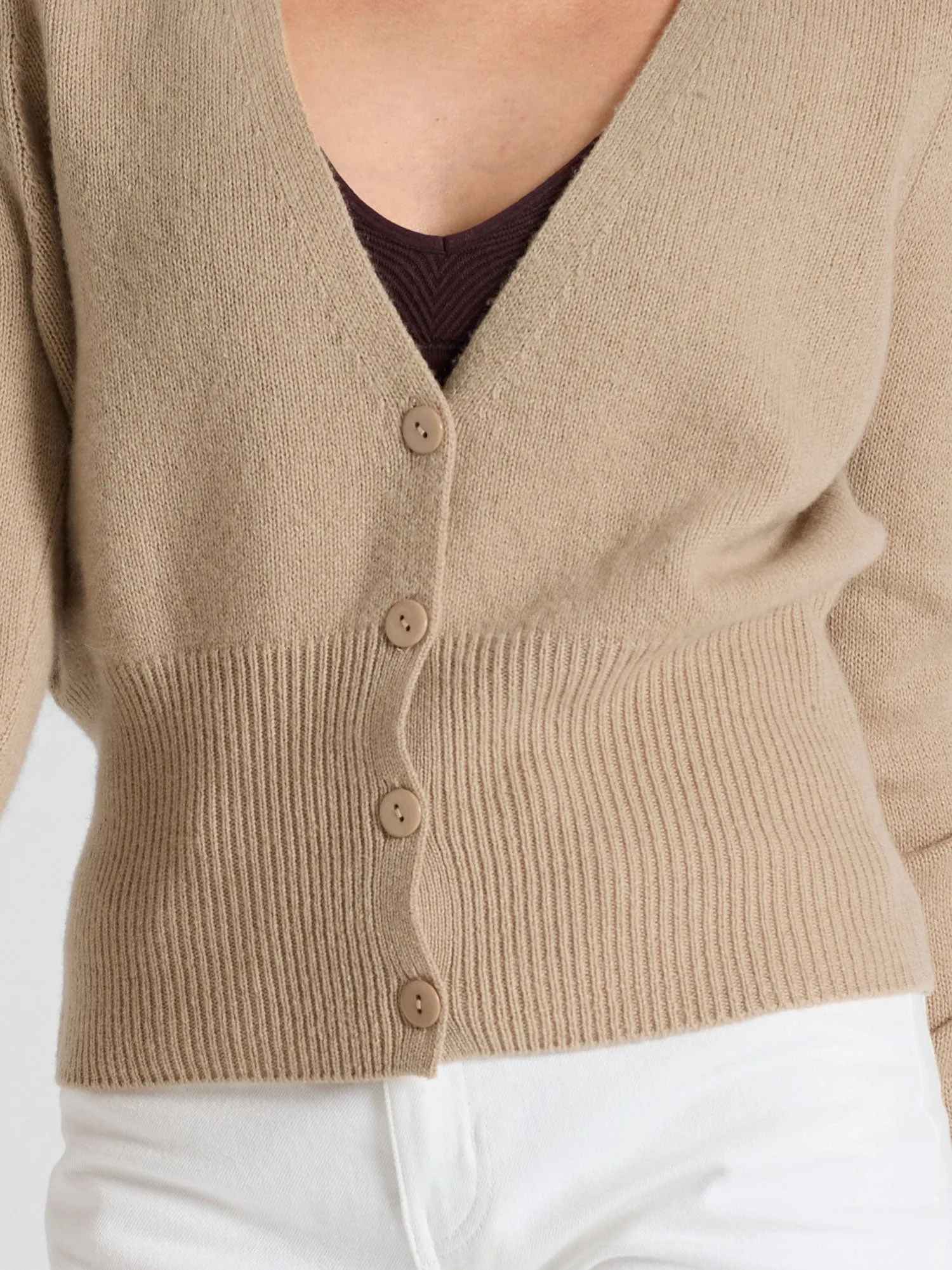 Cashmere cardigan "Grace long" - sand