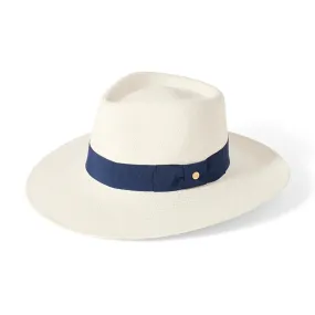 Chatsworth Ladies Panama Fedora - Bleach/Navy by Failsworth