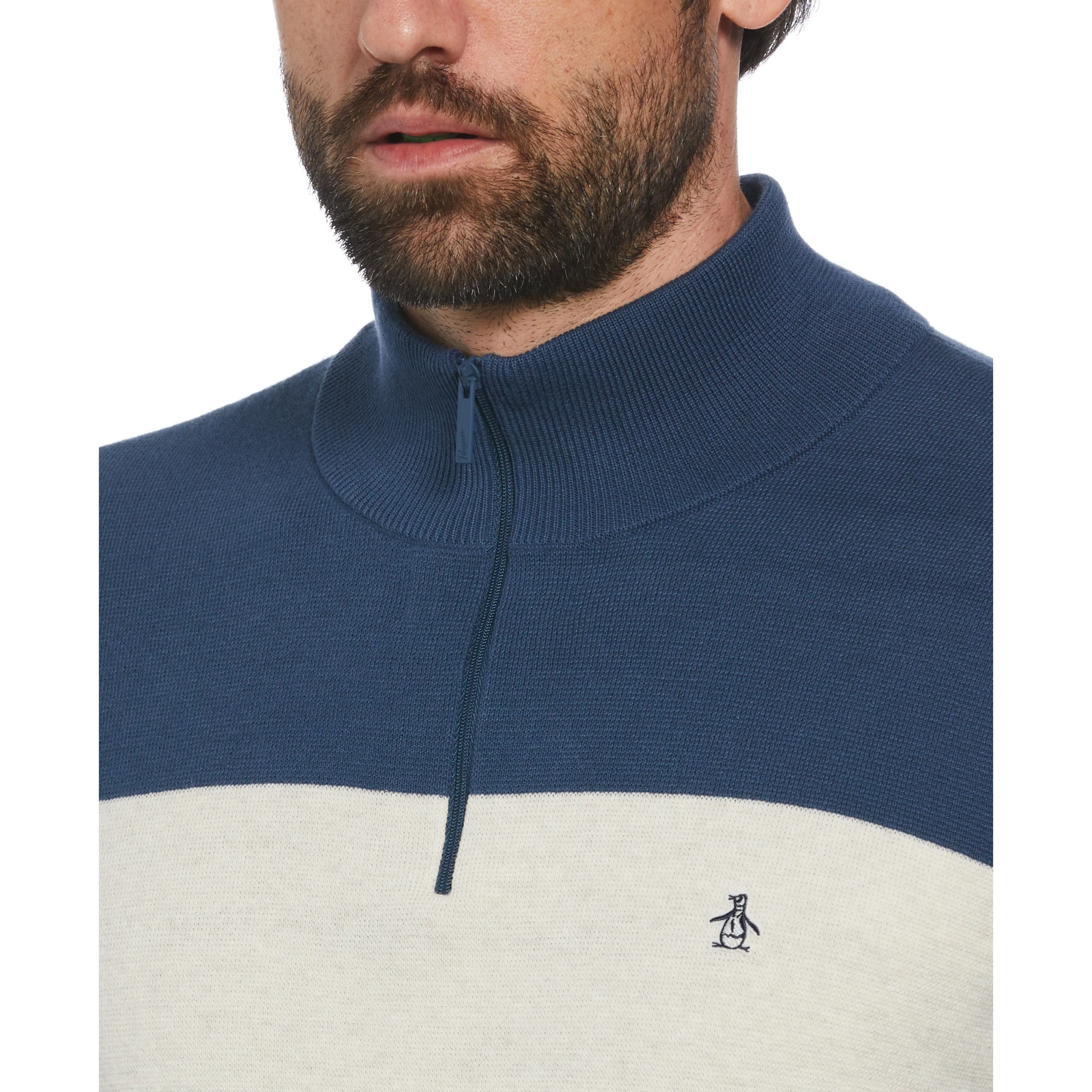 Chest Stripe 1/4 Zip Sweater