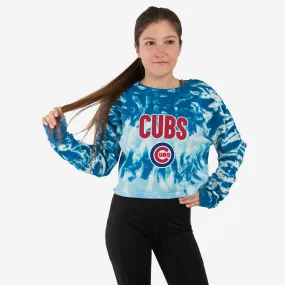 Chicago Cubs Womens Tie-Dye Rush Cropped Sweater